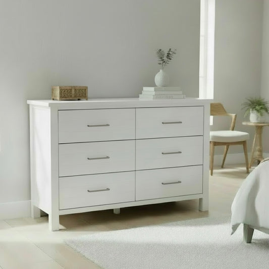 Walton 6-Drawer Lowboy – White