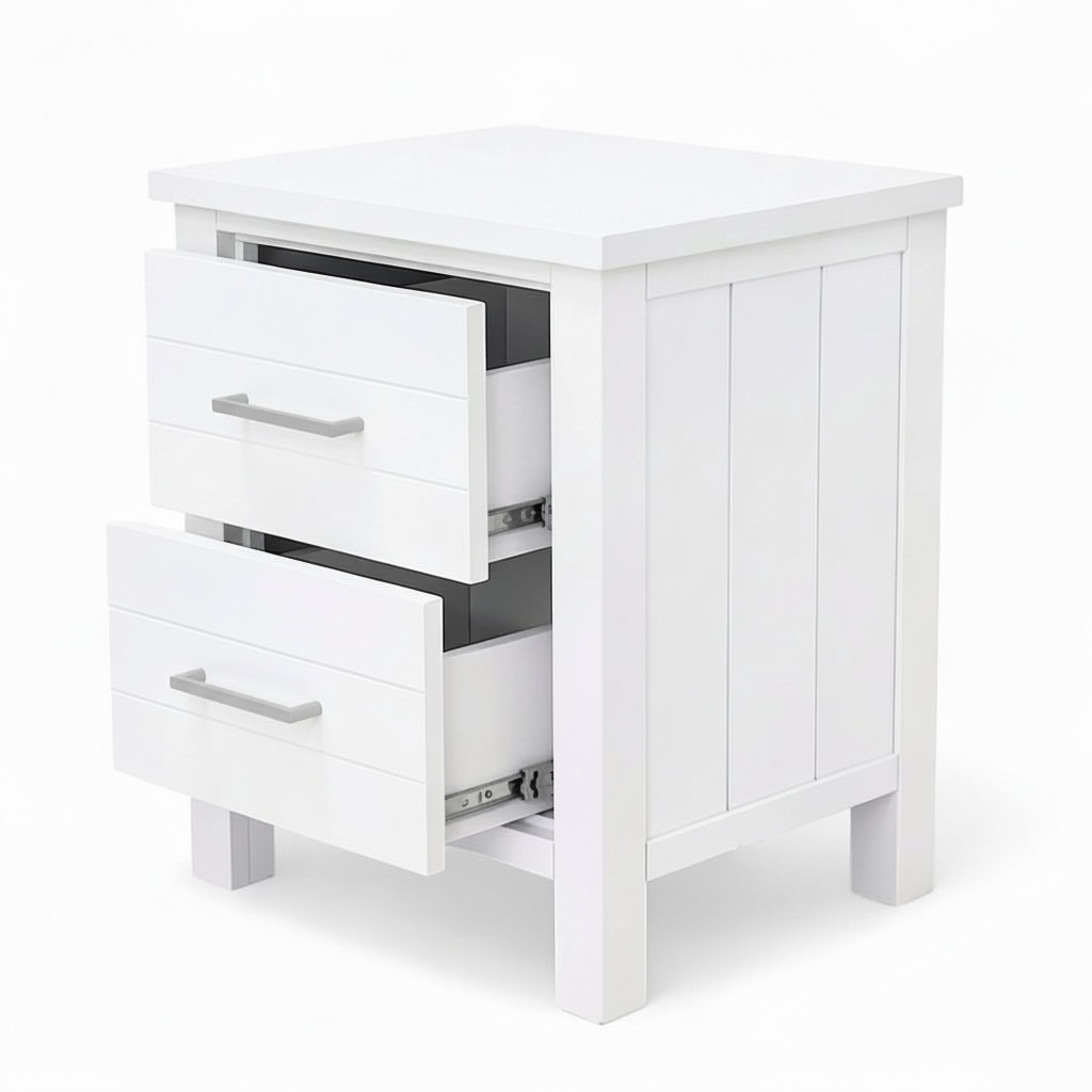 Walton 2-Drawer Bedside – White - Pre Order ETA 30/09/2026