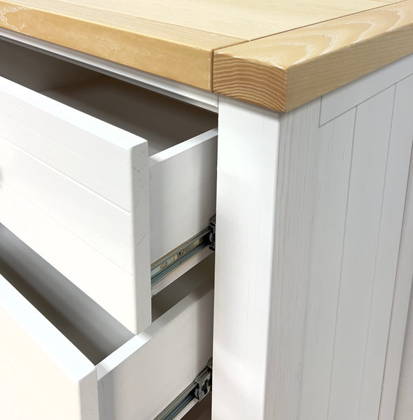 Sicily 5-Drawer Solid Wood White Tallboy / Chest — ETA 25/5/2025