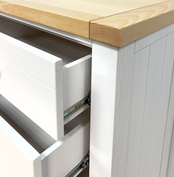 Sicily 5-Drawer Solid Wood White Tallboy / Chest — ETA 25/5/2025