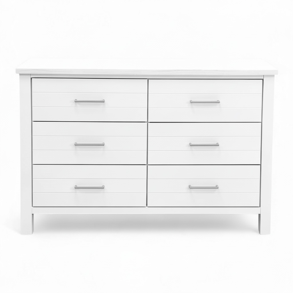 Walton 6-Drawer Lowboy, White